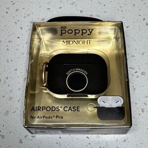 XO Poppy Midnight AirPods Pro Case Black Soft Touch Shockproof NIB